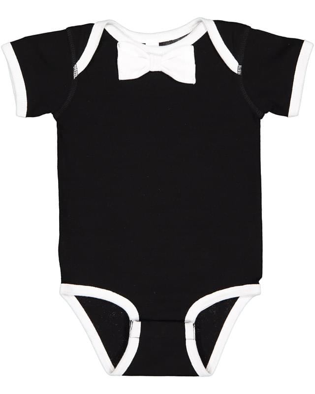 Infant Baby Rib Bow Tie Bodysuit
