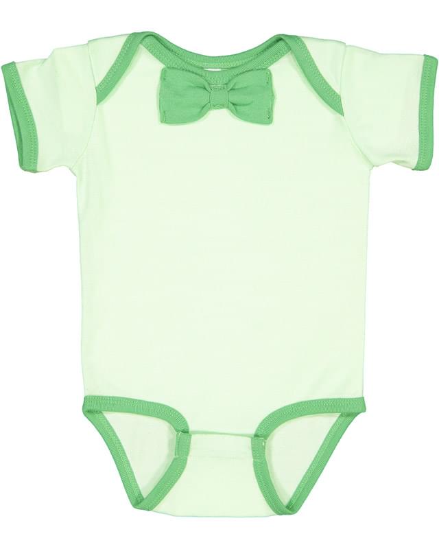 Infant Baby Rib Bow Tie Bodysuit