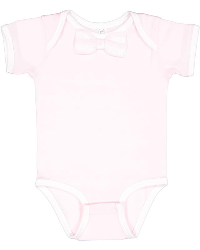 Infant Baby Rib Bow Tie Bodysuit