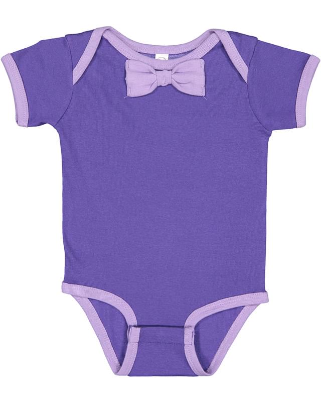 Infant Baby Rib Bow Tie Bodysuit