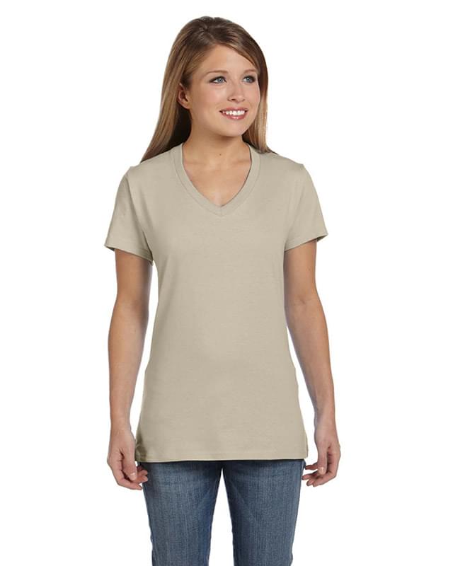 Ladies' 4.5 oz., 100% Ringspun Cotton nano-T V-Neck T-Shirt