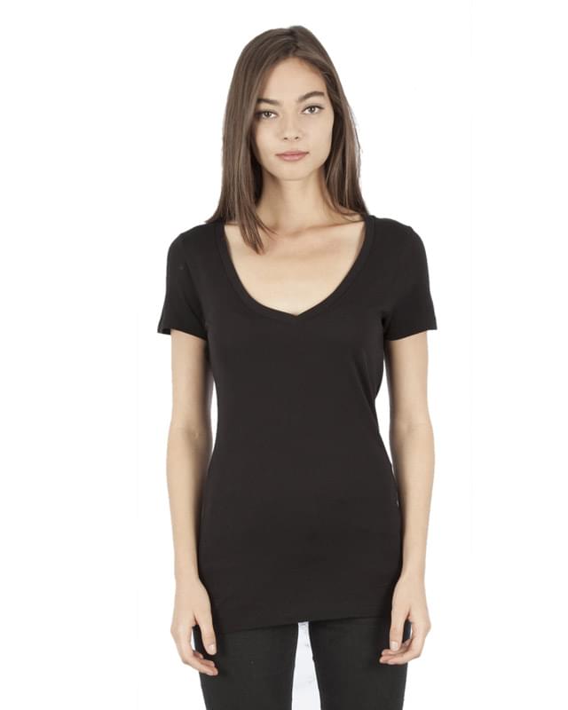 Ladies' 4.6 oz. Modal Deep V-Neck T-Shirt