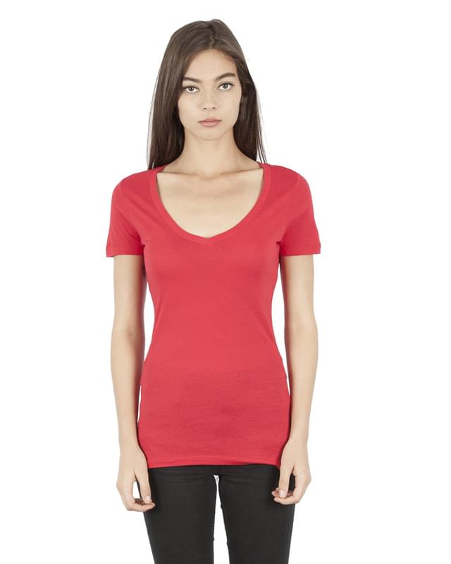 Ladies' 4.6 oz. Modal Deep V-Neck T-Shirt