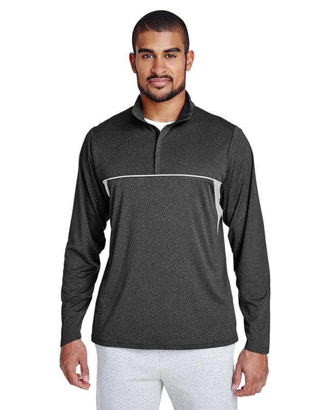 Men's Excel M?lange Interlock Performance Quarter-Zip Top