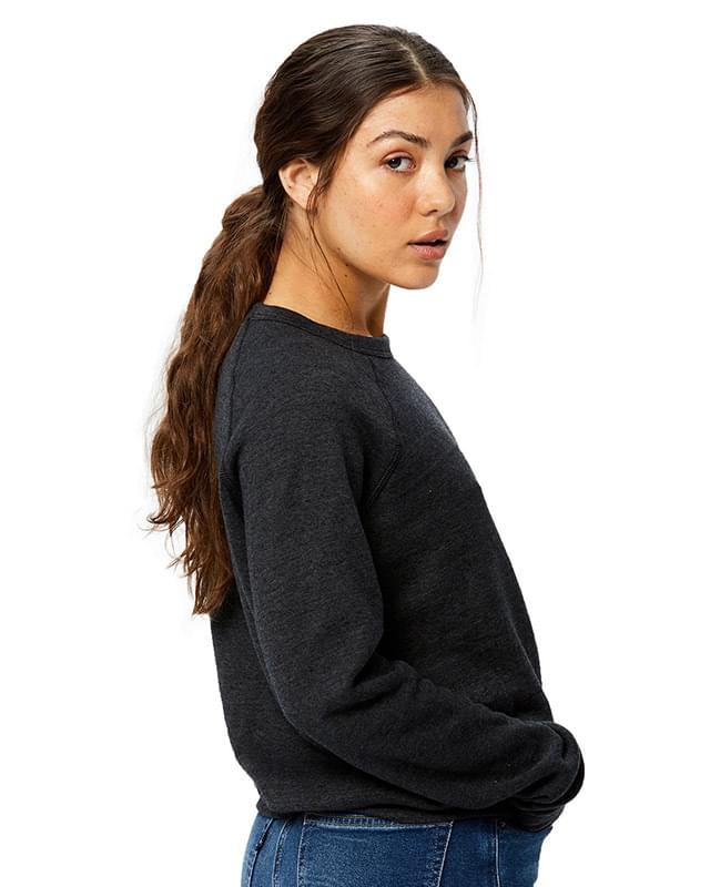 Ladies' Raglan Pullover Long Sleeve Crewneck Sweatshirt