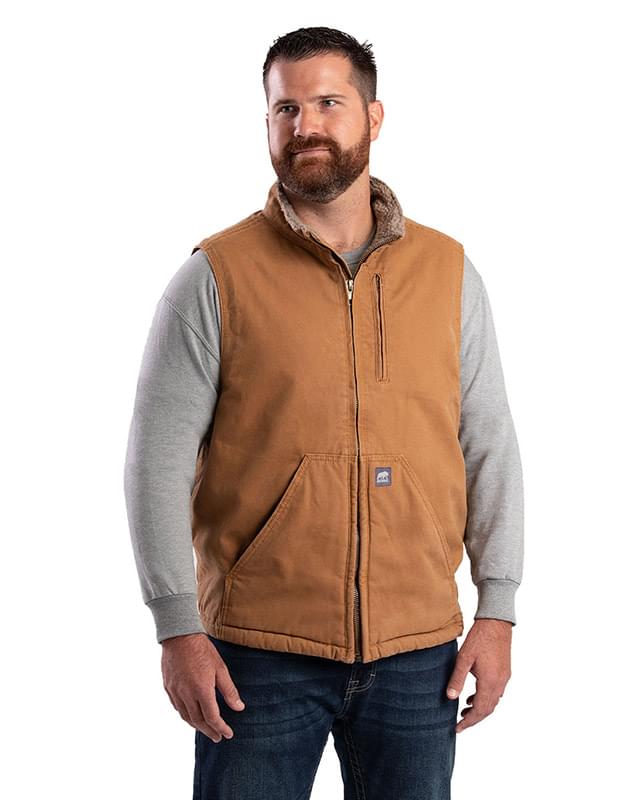Men's Heartland Sherpa-Lined Washed Duck Vest
