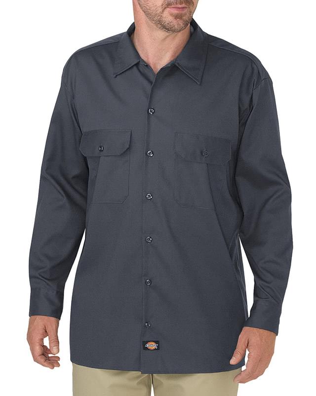 Men's FLEX Relaxed Fit Long-Sleeve Twill Work Shirt