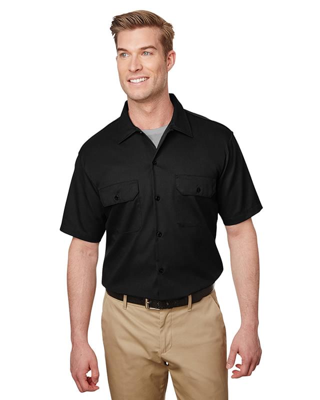 Men's Short Sleeve Slim Fit Flex Twill Work Shirt
