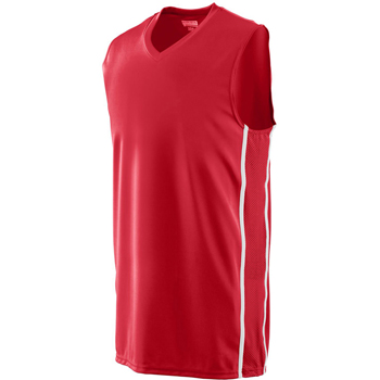 Youth Wicking Polyester Sleeveless Jersey with Mesh Inserts