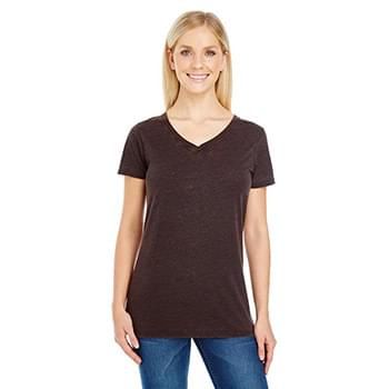 Ladies' Cross Dye Short-Sleeve V-Neck T-Shirt