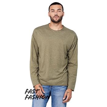FWD Fashion Unisex Triblend Raw Neck Long-Sleeve T-Shirt