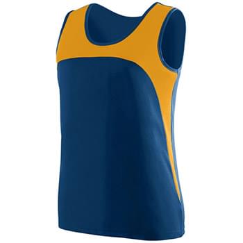 Ladies Wicking Polyester Sleeveless Jersey with Contrast Inserts