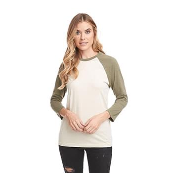 Unisex CVC Three-Quarter Sleeve Raglan Baseball T-Shirt