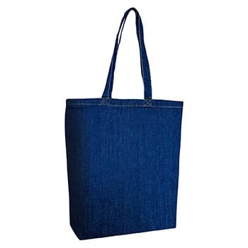 Cotton Denim Gusseted Tote Bag