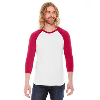 Unisex Poly-Cotton USA Made 3/4-Sleeve Raglan T-Shirt