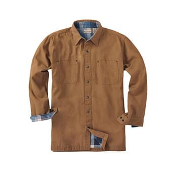 Men's Canvas Shirt Jacket with Flannel Lining