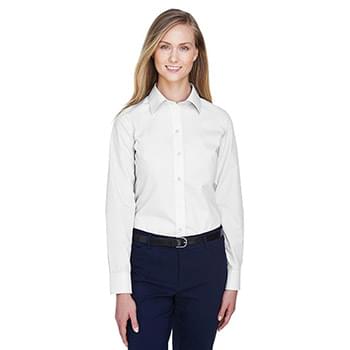 Ladies' Crown Collection Solid Broadcloth Woven Shirt
