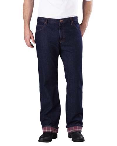 Men's Relaxed Straight-Fit Flannel-Lined Denim Jean Pant