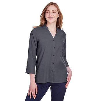 Ladies' Crown Collection? Stretch Pinpoint Chambray Three-Quarter Sleeve Blouse
