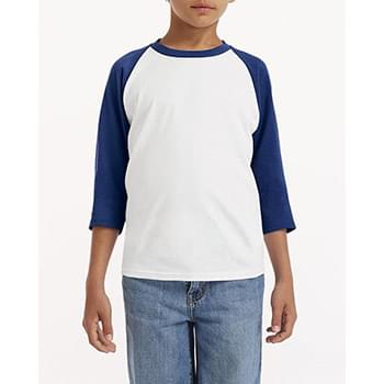 Youth Heavy Cotton 3/4-Raglan Sleeve T-Shirt