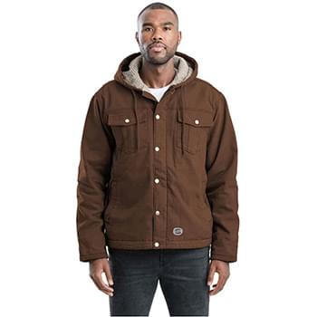 Men's Vintage Washed Sherpa-Lined Hooded Jacket