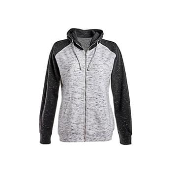Ladies' Mlange Fleece 2-Tone Full-Zip Hooded Sweatshirt