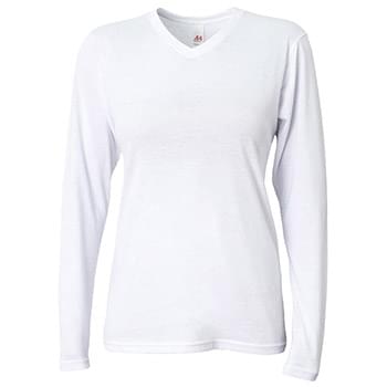 Ladies' Long-Sleeve Softek V-Neck T-Shirt