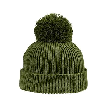 Oversized Watch Cap With Pom