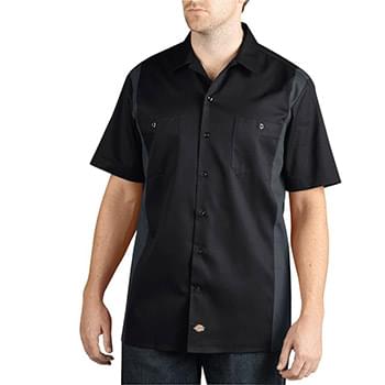 Men's Two-Tone Short-Sleeve Work Shirt