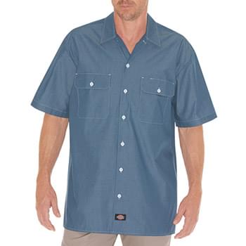 Unisex Relaxed Fit Short-Sleeve Chambray Shirt